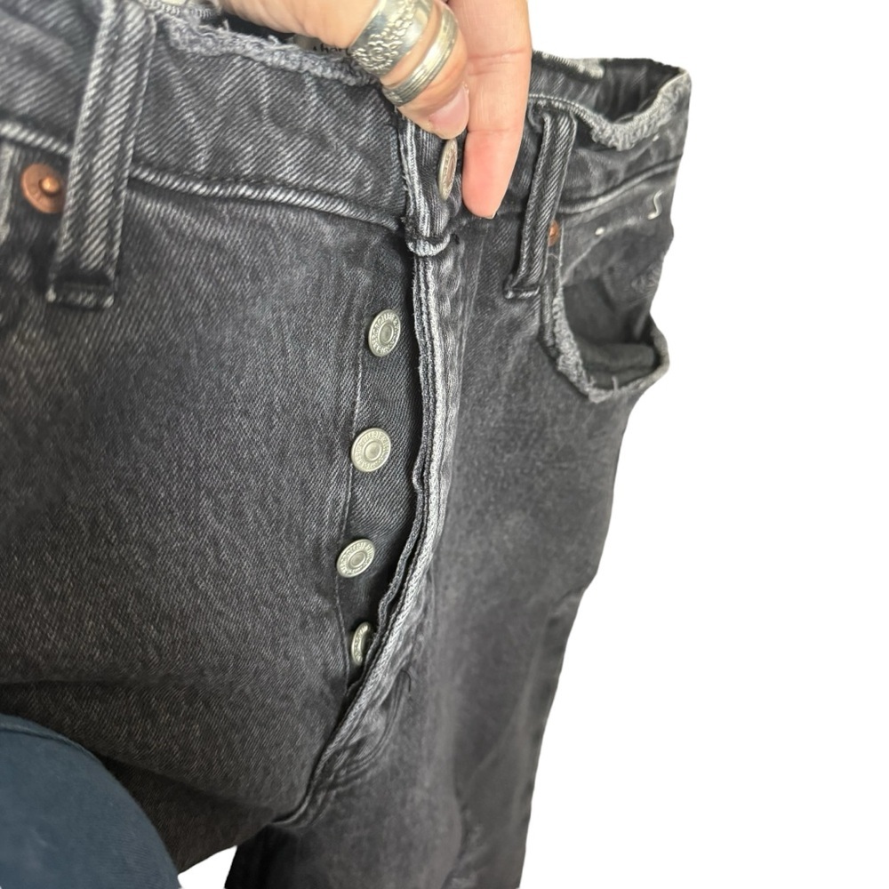 Abercrombie & Fitch Black Dad Jean/ Straight Leg Distressed - Picture 2 of 7
